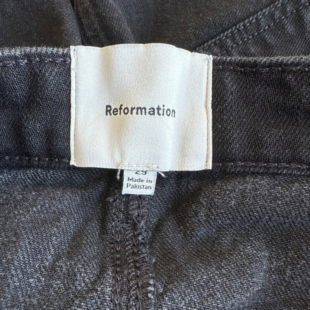 Reformation Lydia High Rise Denim Mini Skirt Black Size 29 - Picture 1 of 5